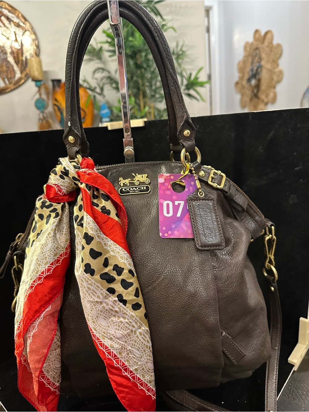 Coach #079 Madison Lindsey Satchel /Shoulder bag deep brown